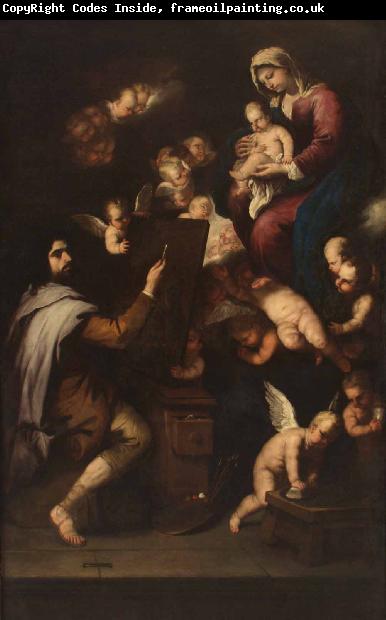 Luca Giordano San Lucas pintando a la Virgen